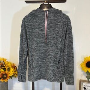 Lukka Gray and Pink Cowl Neck Sweatshirt with Turtleneck/ hood Design